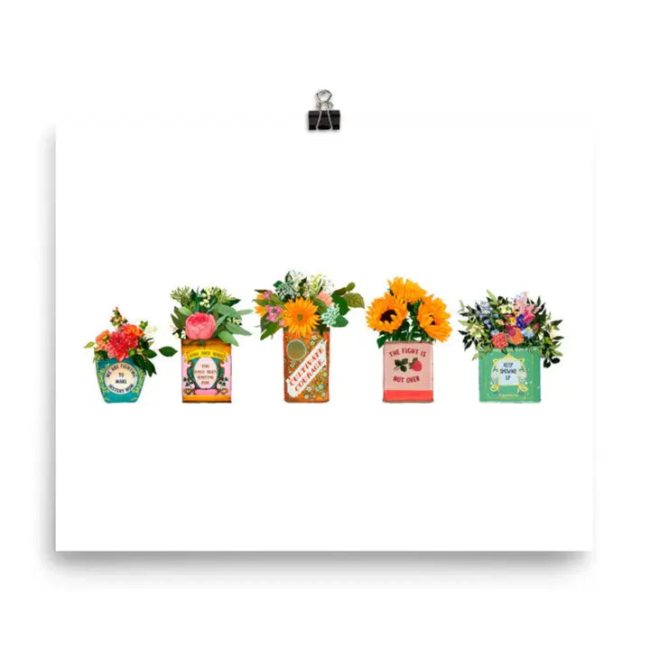 Social Justice Potted Flowers Print