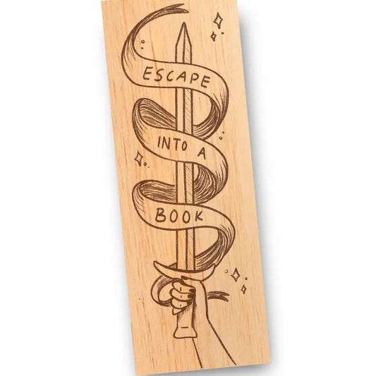 Escape Into A Book Wood Bookmark