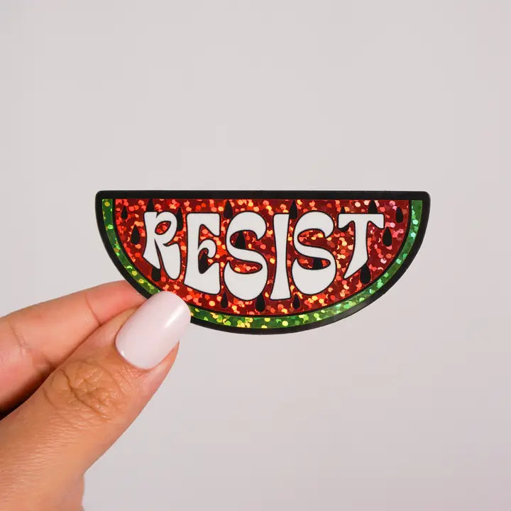 Palestine Resist Glitter Watermelon Sticker