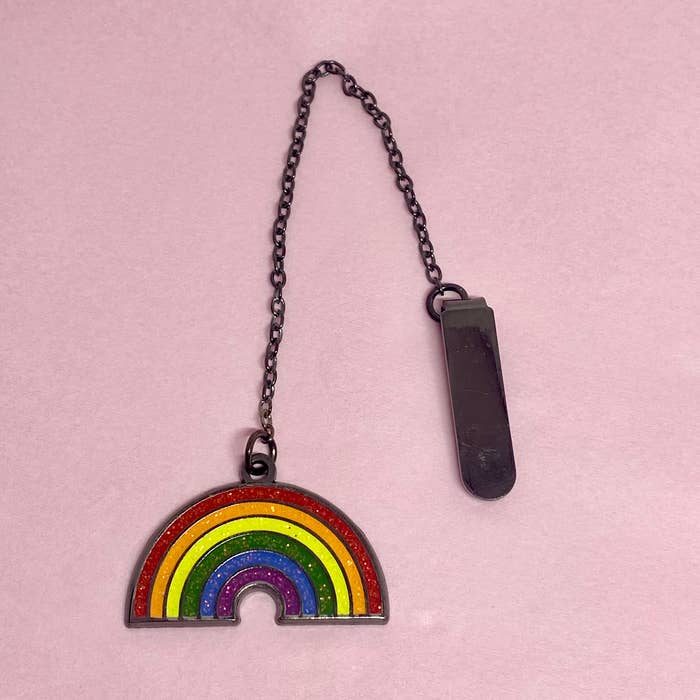 Rainbow Enamel Charm Bookmark