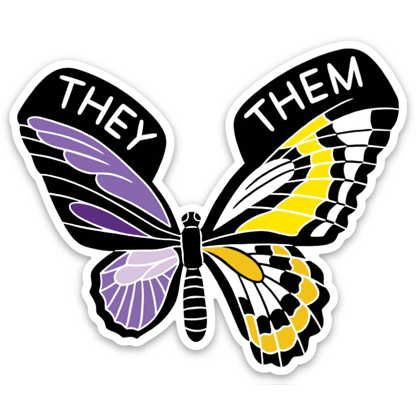 They/Them Butterfly Sticker