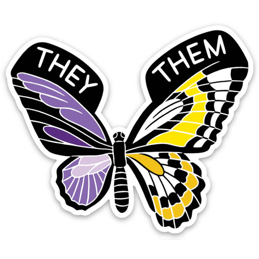 They/Them Butterfly Sticker