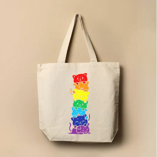 Rainbow Pride Cats Tote Bag
