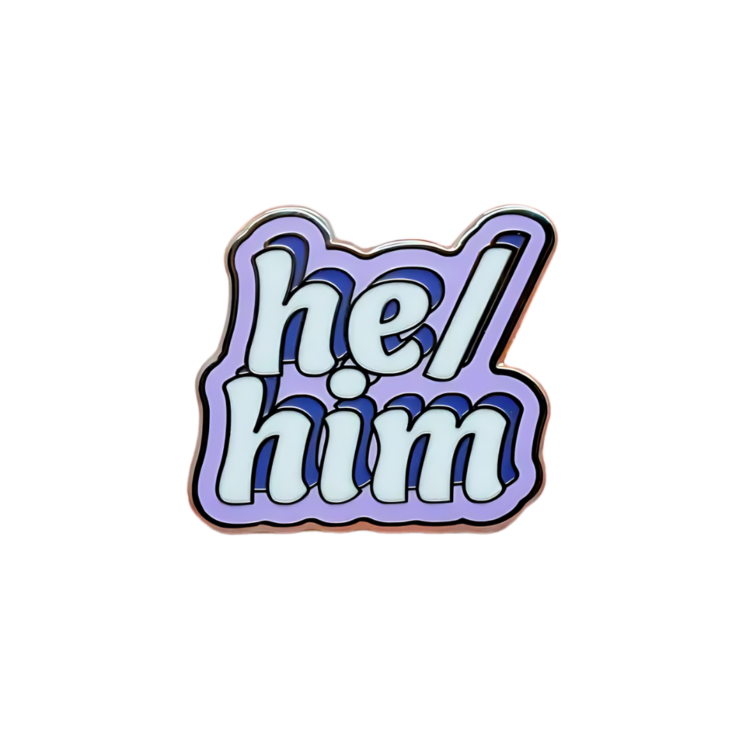 He/Him Enamel Pin