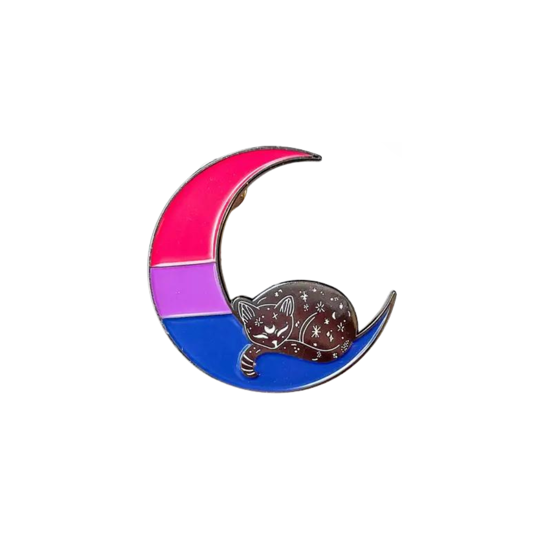 Bisexual Moon Pin