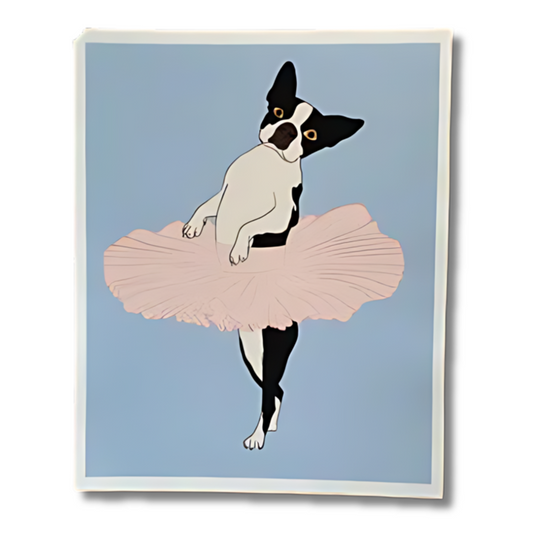 Boston Terrier Ballerina Print