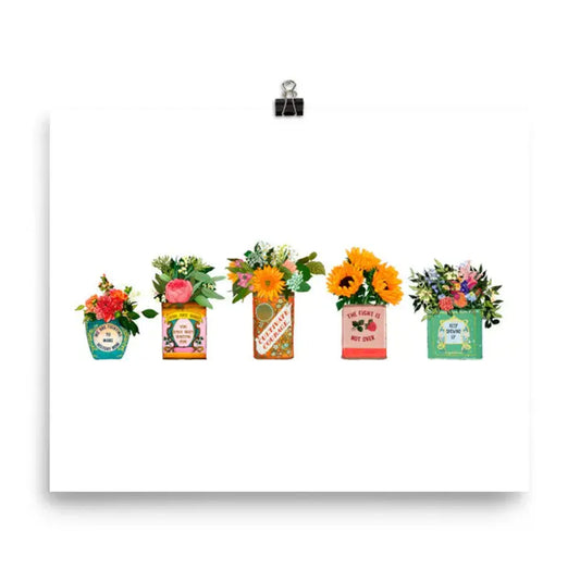 Social Justice Potted Flowers Print