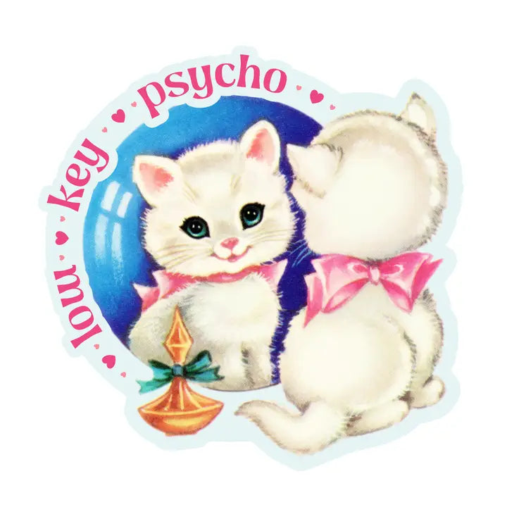 Low Key Psycho Mirror Cat Sticker