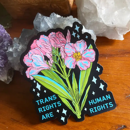 Trans Rights are Human Rights Flowers Sticker