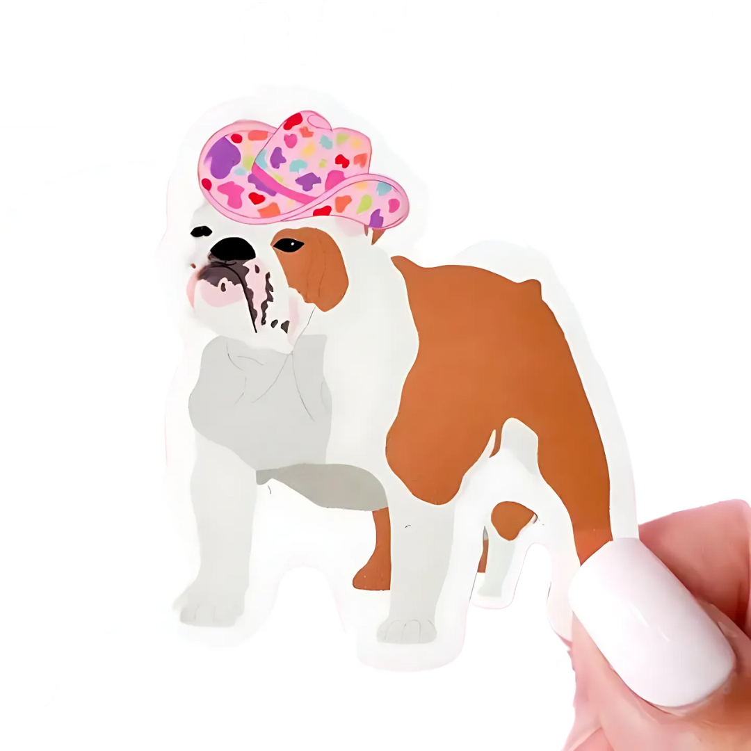 Bulldog in Cowboy Hat Sticker