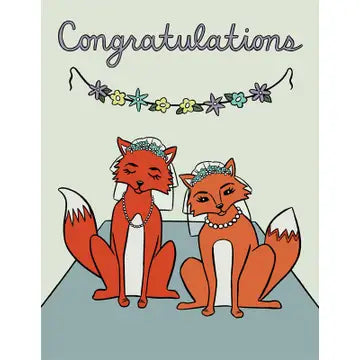 Foxes Wedding Card