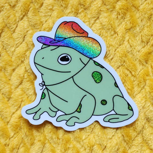 Gay Frog Sticker Rainbow Pride Cowboy Hat