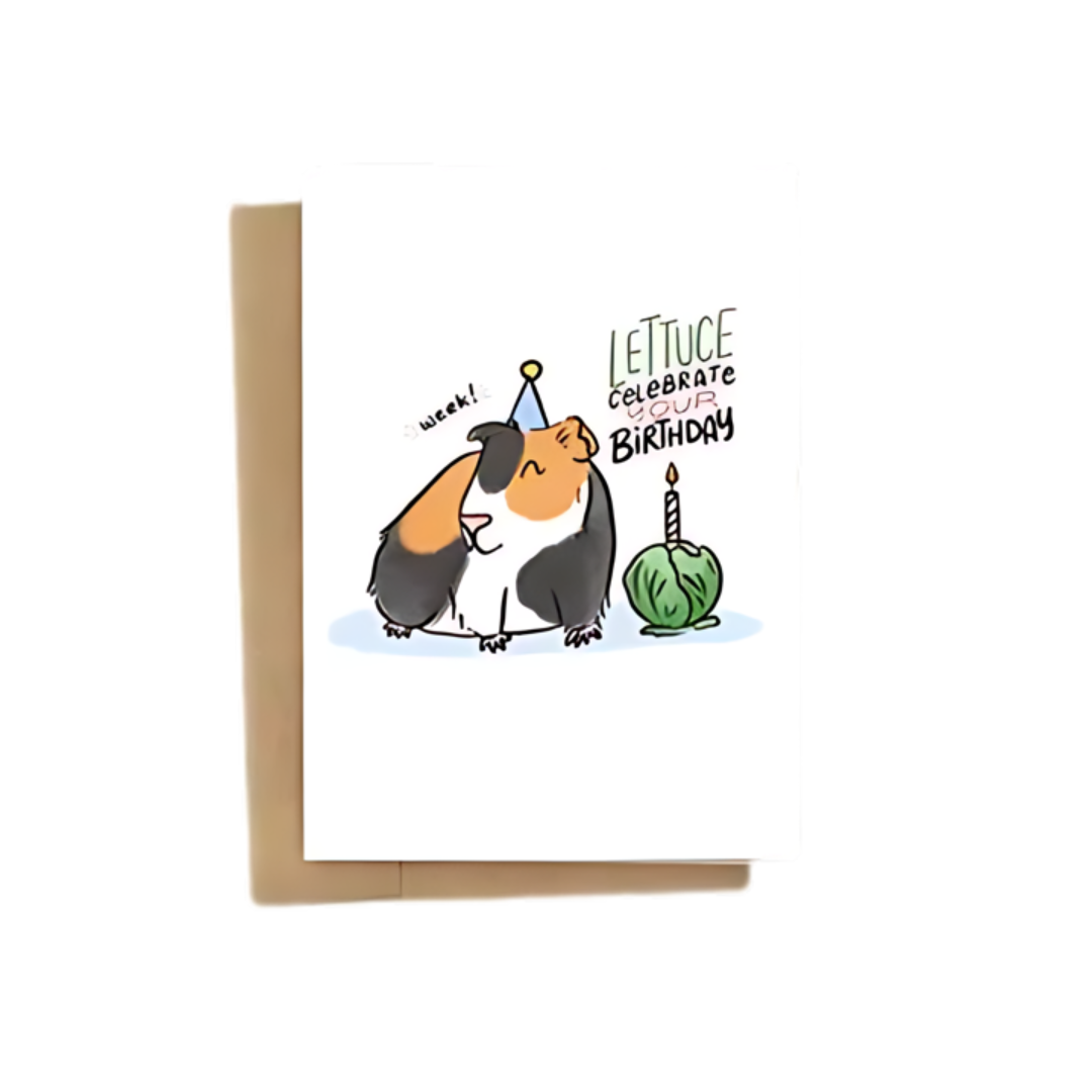 Lettuce Celebrate Your Birthday Guinea Pig Card