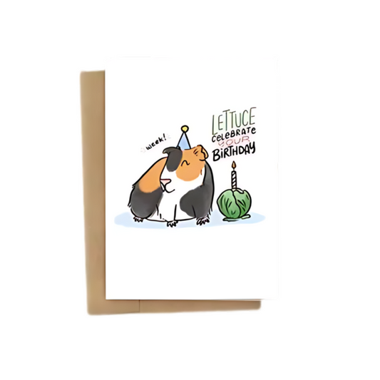 Lettuce Celebrate Your Birthday Guinea Pig Card