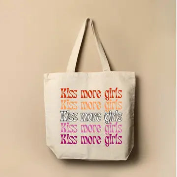 Kiss More Girls Tote Bag