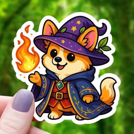 Corgi Dog Wizard Sticker
