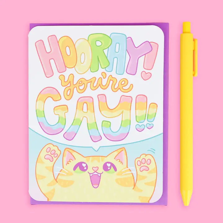 Hooray You're Gay Kitten Card