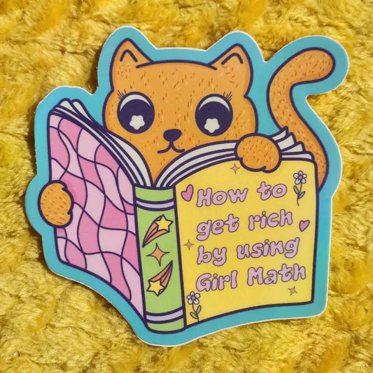 How To Get Rich Reading Cat Sticker