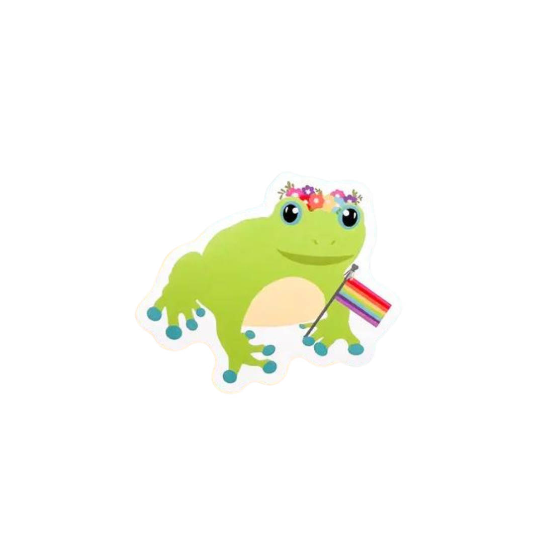 Flower Crown Frog Sticker