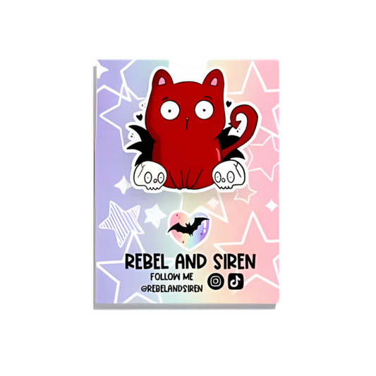 Skull Cat Magnetic Bookmark