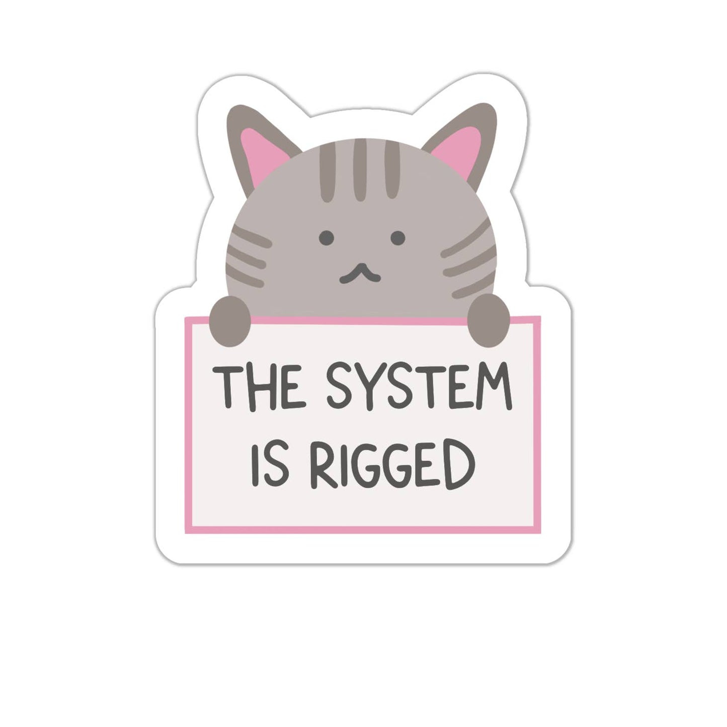 System is Rigged Kitty Cat Sticker