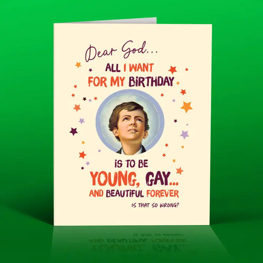 Young Gay and Beautiful Forever Birthday Card