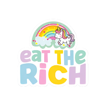 Eat the Rich Unicorn Sticker