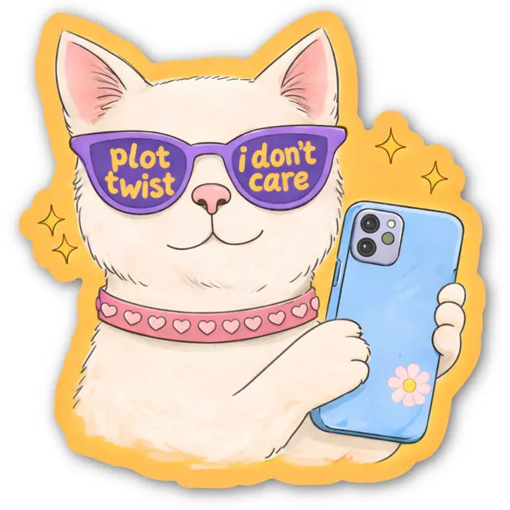 Plot Twist Sunglasses Cat Sticker