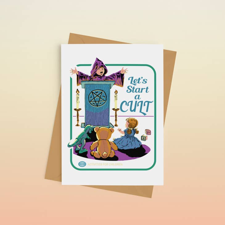 Let's Start a Cult Retro Friends Card