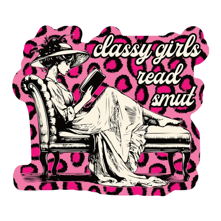 Classy Girls Read Smut Vintage Lady Sticker