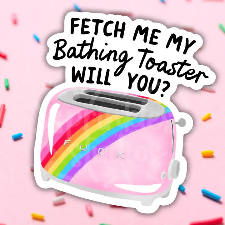 Bathing Toaster Sticker