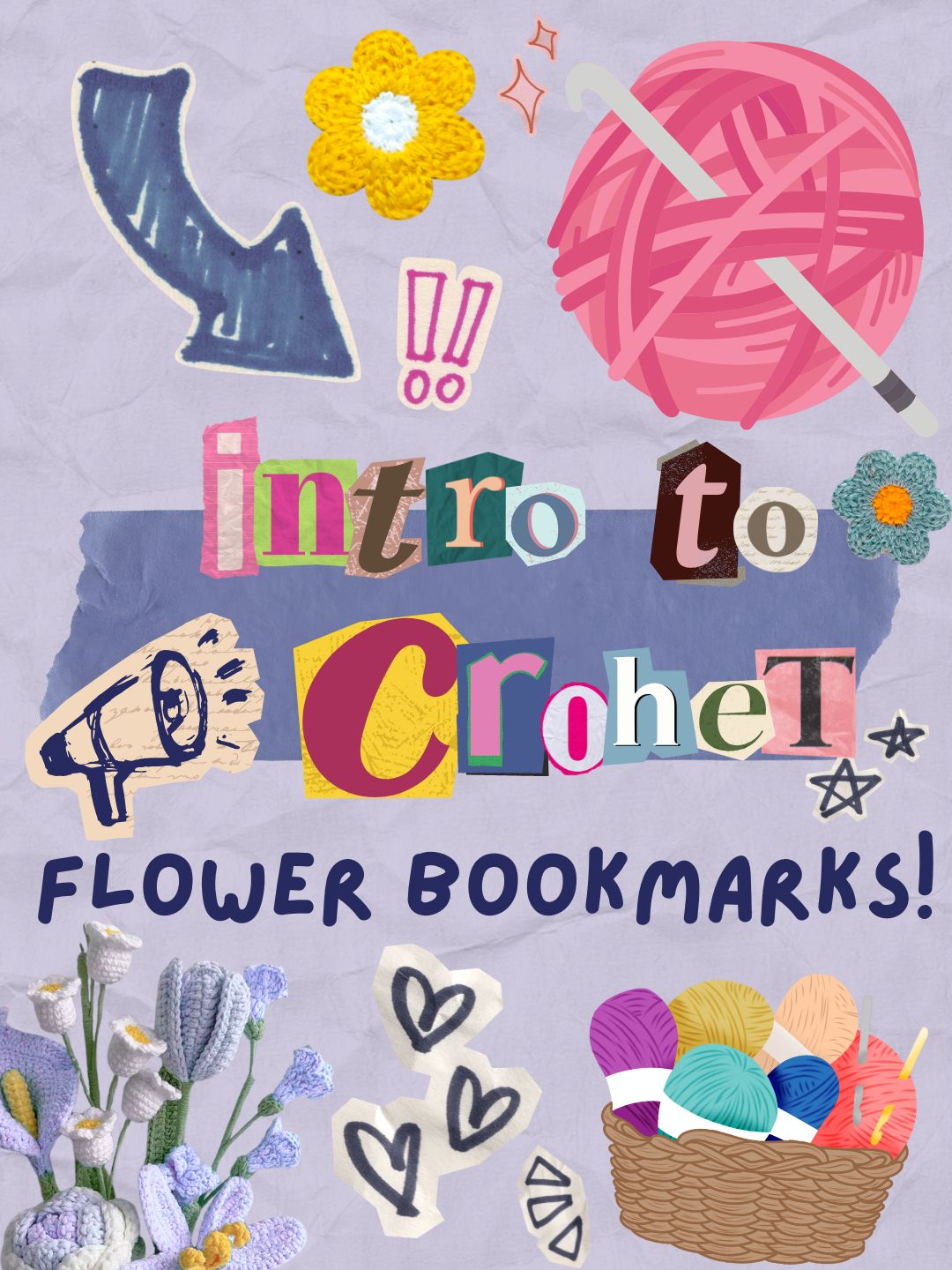 Intro to Crochet: Flower Book Marks Class