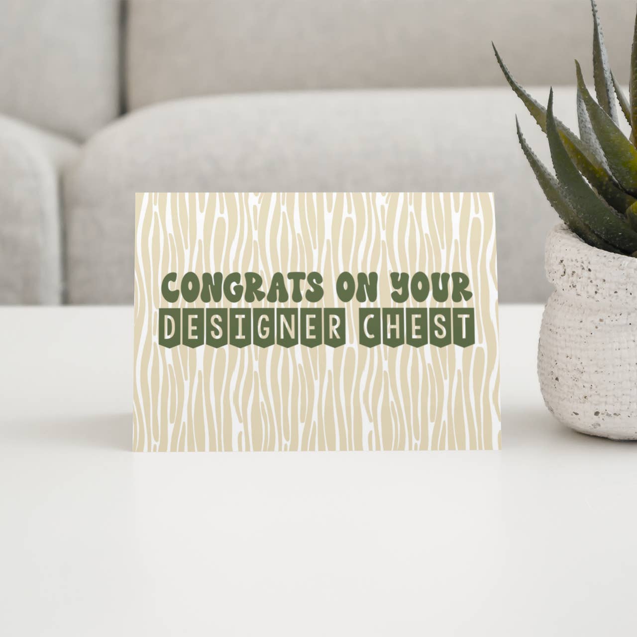 Congrats on Your Designer Chest Greeting Card