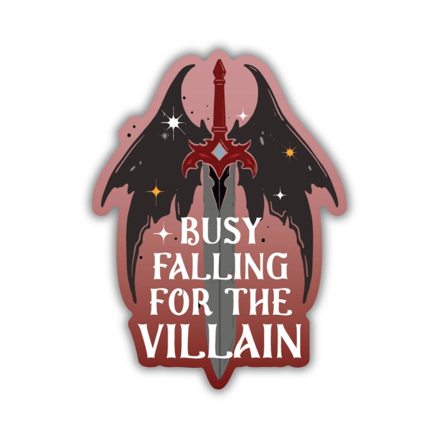 Busy Falling for the Villain Winged Sword Sticker