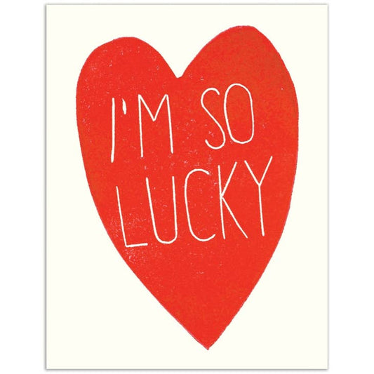 Heart I'm So Lucky Valentine's Day Love Card