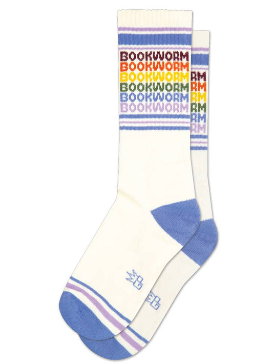 Bookworm - Vintage Rainbow Repeat Crew Socks
