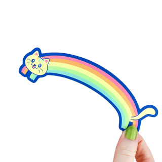 Long Rainbow Cat Bookmark