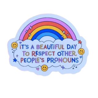 Respect Pronouns Rainbow Sticker