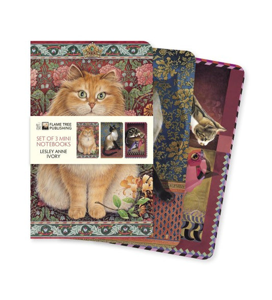 Lesley Anne Ivory Set of 3 Mini Cat Notebooks