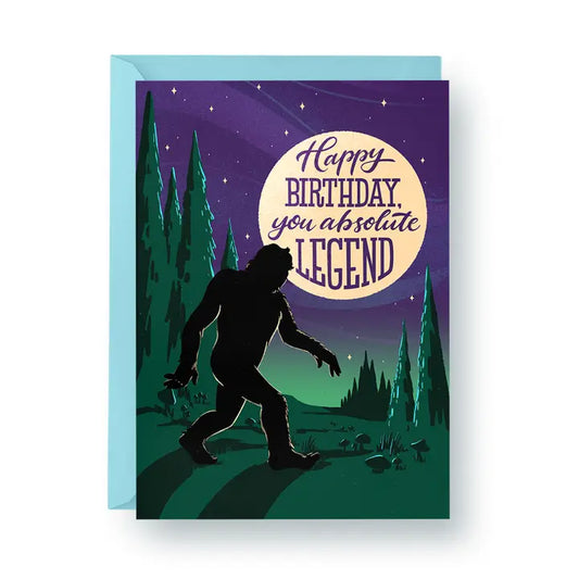 Happy Birthday Absolute Legend Bigfoot Birthday Card