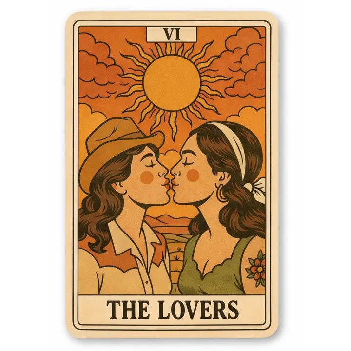The Lovers Cowgirl Tarot Sticker