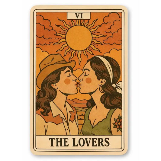 The Lovers Cowgirl Tarot Sticker