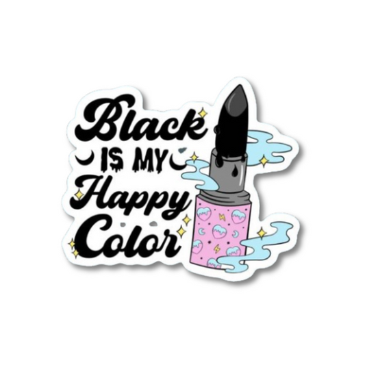 Black is My Happy Color Sticker