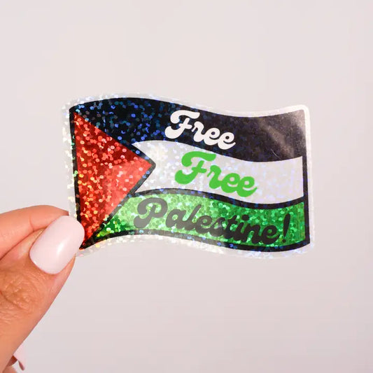Free Free Palestine Glitter Flag Sticker