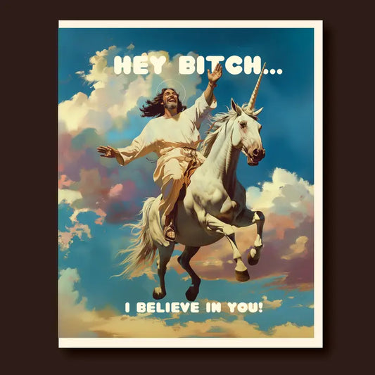 I Believe In You Unicorn Jesus Card