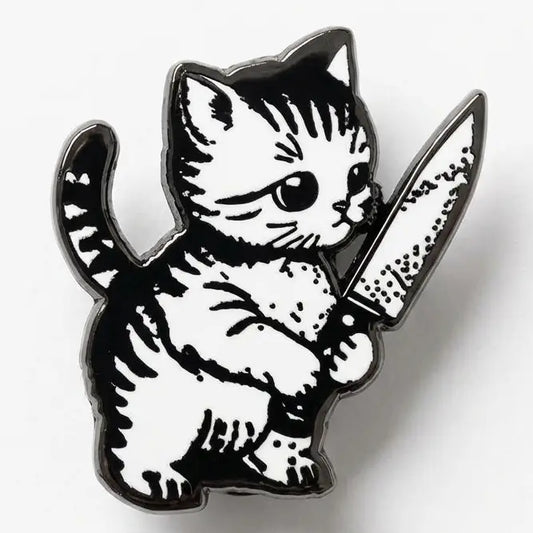 Knife Cat Pin
