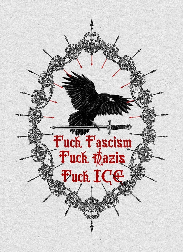 Anti-Fascism Sword Crow Art Print