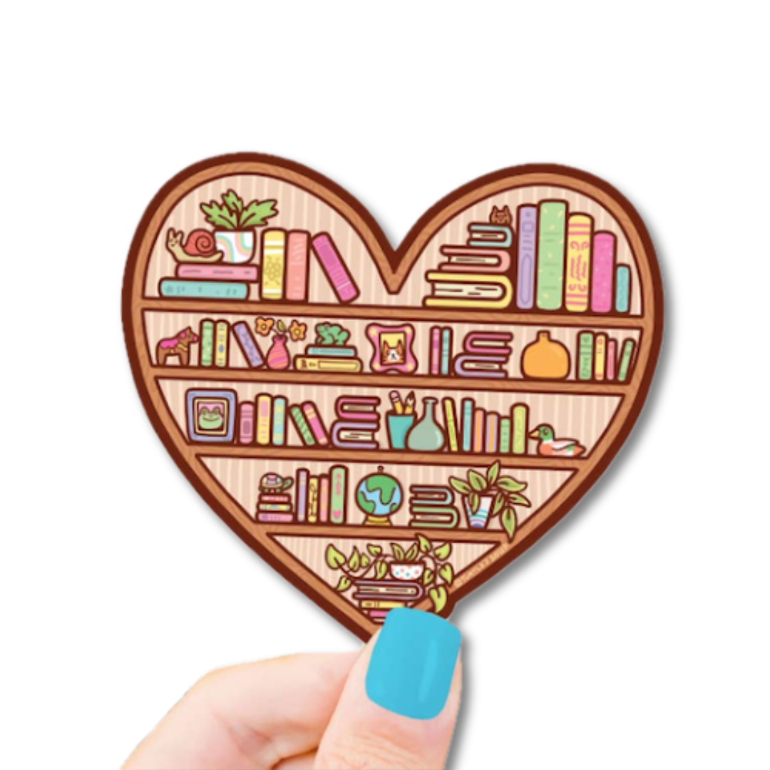 Heart Shaped Bookshelf Sticker – Little District Books
