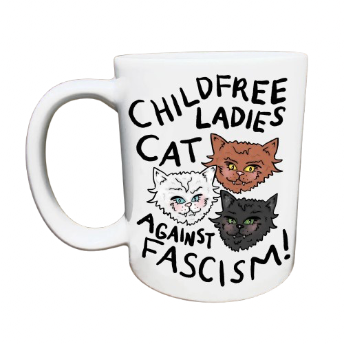 Childfree Cat Ladies Against Fascism Mug