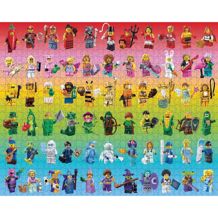 Lego Minifigure Rainbow 1000 Piece Puzzle